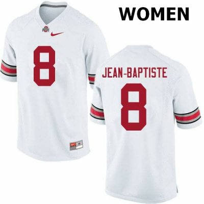 NCAA Ohio State Buckeyes Women's #8 Javontae Jean-Baptiste White Nike Football College Jersey JEJ3845BD